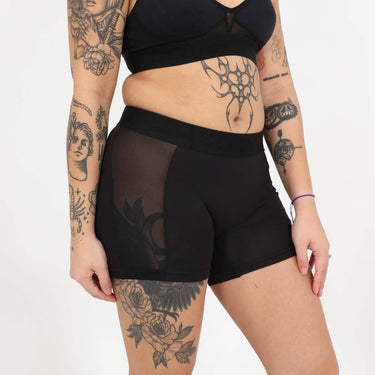 Bria Women's Boxer Brief - Mesh Panels - Obsidian