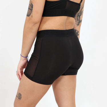 Bria Women's Boxer Brief - Mesh Panels - Obsidian