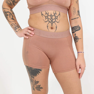 Bria Women's Boxer Brief - Mesh Panels - Bronze