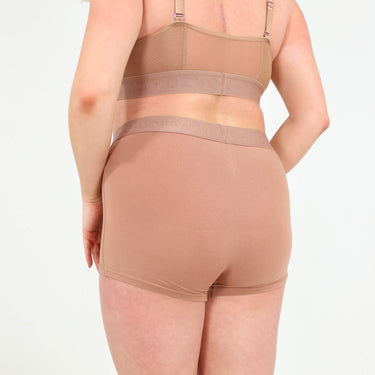 Bria Women's Boyshort - Mesh Panels - Bronze