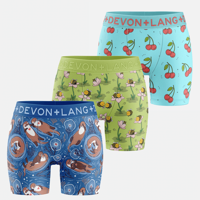 Bria Women's Boxer Brief - Multi-Packs - Otters/Honey Buzz/Cherries