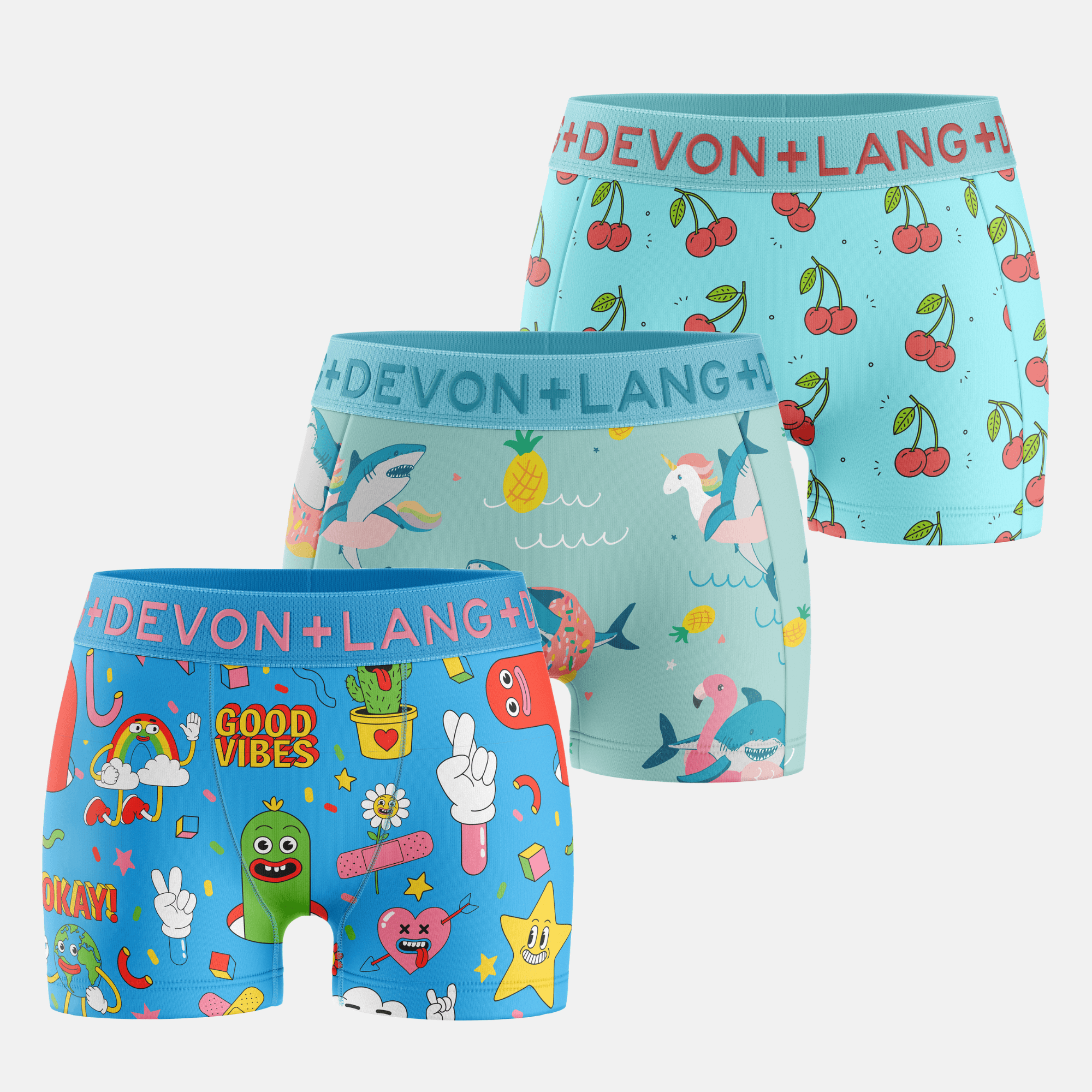 Bria Boyshort - Multi-Packs - Cartoons/Party Sharks/Cherries