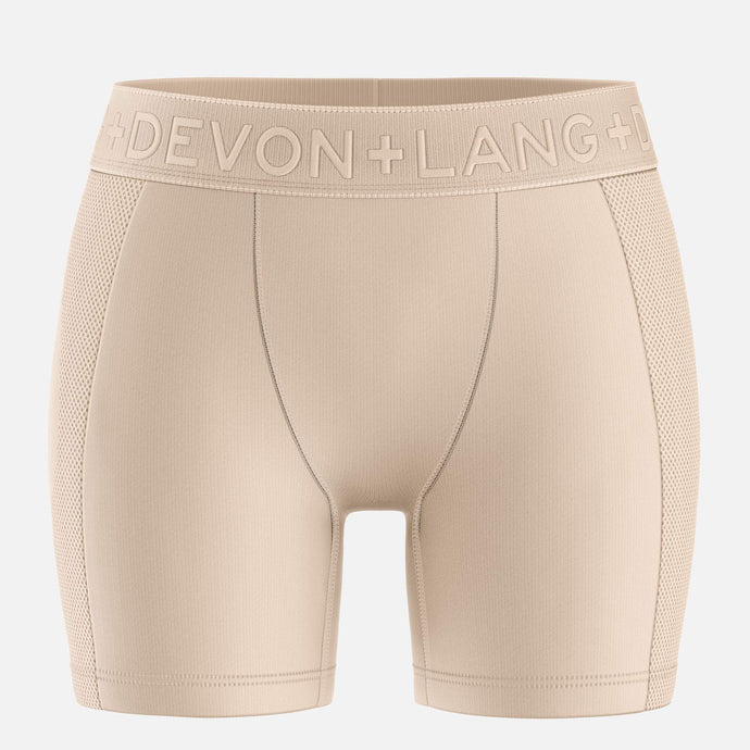 Bria Women's Boxer Brief - Mesh Panels - Sand