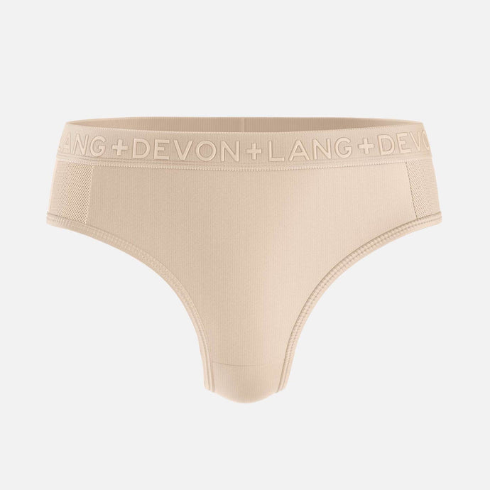 Katrina Everyday Thong - Mesh Panels - Sand