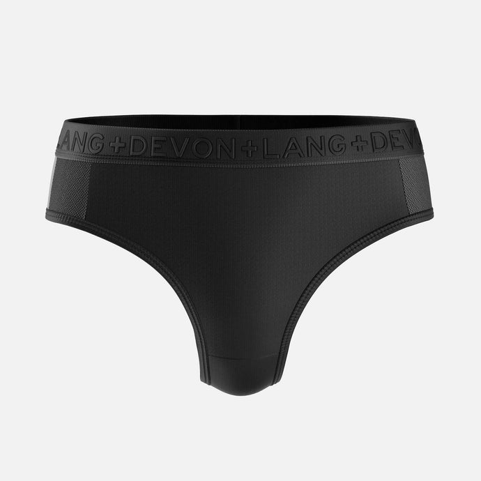 Katrina Everyday Thong - Mesh Panels - Obsidian